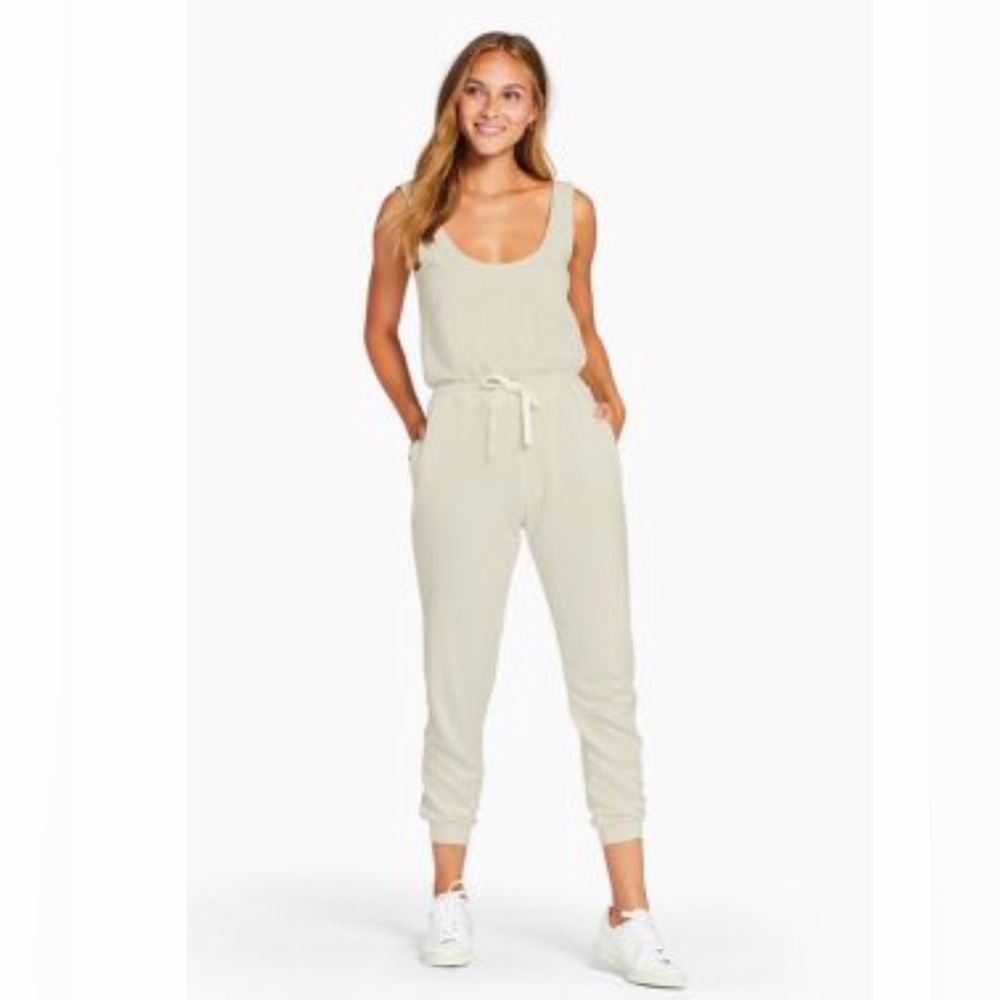 Vitamin A Cream Sleeveless Drawstring Jumpsuit